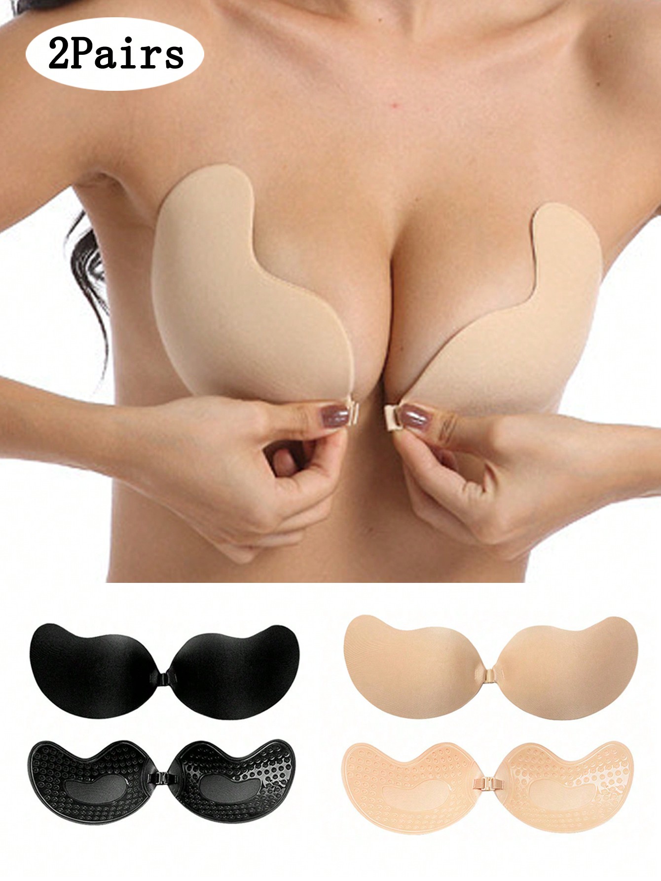 Strapless Bra Adhesive - 2-pack zelfklevende, onzichtbare strapless push-up pads